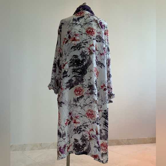 Floral Print Tianello Women's Duster/Tunic XLG - Picture 4 of 6